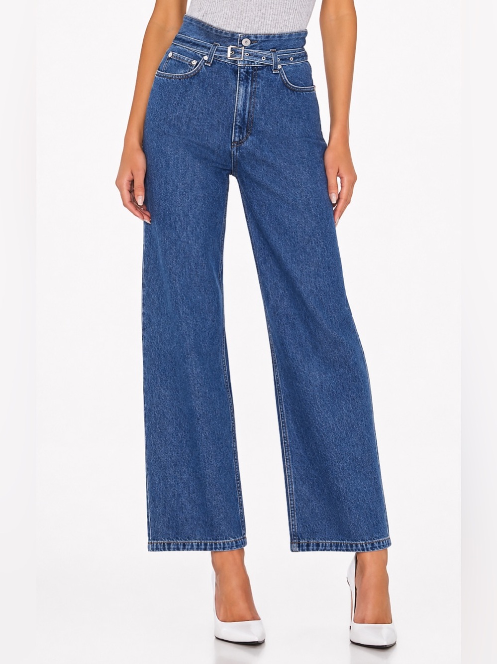 Rag & Bone High Rise Paperbag Wide Leg Jeans Size 26 | Blue Grass Wash